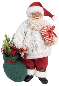 Vianočné dekorácie otec Santa Claus vo svetíku s darčekmi - 18*13*27 cm