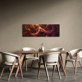Obraz - Chobotnica, olejomaľba (s hodinami) (90x30 cm)