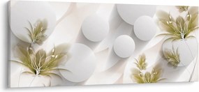 Obraz - 3D kruhy s kvetinami (120x50 cm)