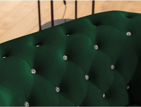 Zelená zamatová rozkladacia rohová pohovka (ľavý roh/do L) York Blik – Ropez