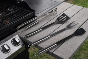 Nehrdzavejúce grilovacie náradie BestBerg BBBQ-4BT / 4 ks / čierna/strieborná
