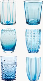 Súprava ručne vyrobených pohárov na vodu Melting Pot, 6 ks