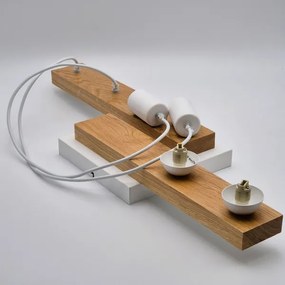 Luster na lanku CORTINA 2xE27/15W/230V + 2xG9/5W/230V biela/dub