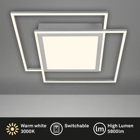 Brilo - LED stropné svietidlo 2xLED/16W/230V + LED/19W 51,5x51,5 cm matný chróm