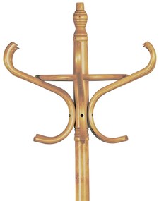 Drevený stojanový vešiak, tmavý dub, 52 x 186 cm