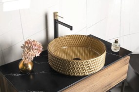 Sapho Sapho, GAVIOTA gravírované sklenené umývadlo na dosku Ø 42 cm, čierna, TY306