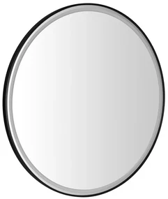 Sapho Sapho, KADRIS guľaté zrkadlo s LED osvetlením, ø 60cm, čierna mat, KD060