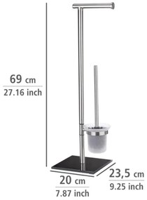 WENKO 20391100 - WC kefa LIMA 23,5x69 cm nerez/satén/čierna