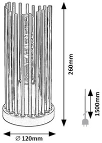 Rabalux 74021 - Stolná lampa ROXAS 1xE27/40W/230V