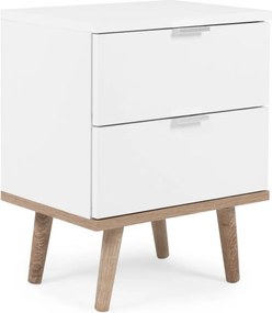 Nočný stolík Göteborg, biela/dub sonoma