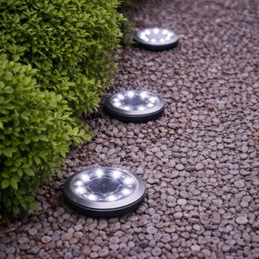 Zaparkorun Solárne záhradné LED svetlá - 8 LED - studená biela - 4 ks