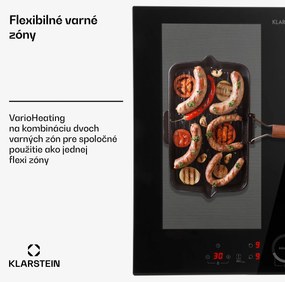 Klarstein Delicatessa 60 Hybrid, vstavaná indukčná varná doska, 7000 W, 4 zóny, čierna