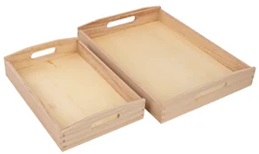 Sada 2 drevených podnosov TIMBER TRAYS
