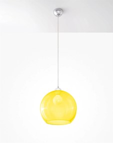 Závesné svietidlo Ball, 1x žlté sklenené tienidlo