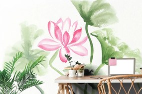 Tapeta lotosový kvet v akvarelovom prevedení