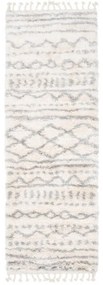 Kusový koberec shaggy Aron krémovo sivý atyp 60x200cm