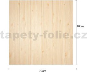 Samolepiace penové 3D panely W2-03, cena za kus, rozmer 70 x 70 cm, drevený obklad borovica prírodná, IMPOL TRADE