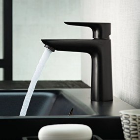 HANSGROHE Talis E páková umývadlová batéria bez odtokovej súpravy, výška výtoku 104 mm, matná čierna, 71712670