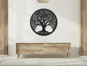 drevko Drevený obraz Strom života Jednota a spojenie Rozmer obrazu: 32,5 x 32,5 cm, Farba dekorácie: Čierna