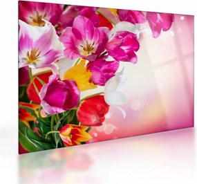 Sklenený obraz tulipánov (70x50 cm)