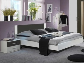 Posteľ s nočnými stolíkmi Nora 160x200 cm, biela/grafitová