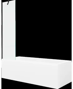 Mexen Cubik obdĺžniková vaňa 150 x 70 cm s obkladom a 1-krídlovou sprchovou zástenou 50 cm, Transparentné, Čierna - 550315070X95