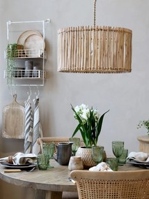 Prírodné antik závesné svetlo s ratanovým tienidlom Lamp rattan - Ø 50*54cm/ E27/ 40W