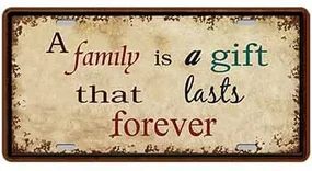 Ceduľa značka A family is a gift