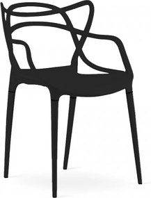 Sada 4 ks plastových stoličiek KATO čiernych