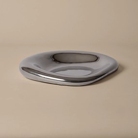 Ferm Living Keramická misa Bellure Silver 35 cm