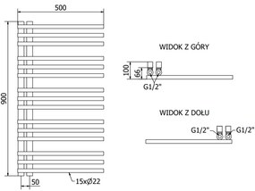Mexen Neptun, vykurovacie teleso 900 x 500 mm, 369 W, biela, W101-0900-500-00-20