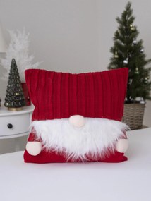 Pletená vianočná obliečka na vankúš 40 × 40 cm - Červený škriatok