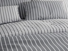 Povlečení z Renforcé bavlny CAPRIVI šedé knoflík Rozmer obliečky: 70 x 90 cm | 140 x 220 cm