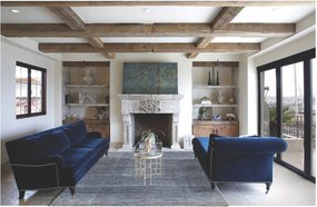 Diamond Carpets India, Ručne viazaný kusový koberec Diamond DC-MCN Denim blue / silver, 180x275, modrá, chodba / predsieň