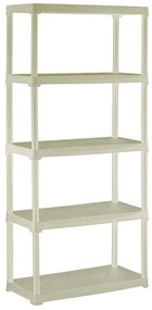 Regál plastový T80/5E ecru 176x80x40cm – 5 políc/30kg