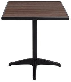 Záhradný stôl HWC-J95, hliník vzhľad dreva - čierna, tmavo hnedá