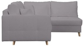 Tmavosivá rohová pohovka z textílie buklé (pravý roh) Ariella – Ropez