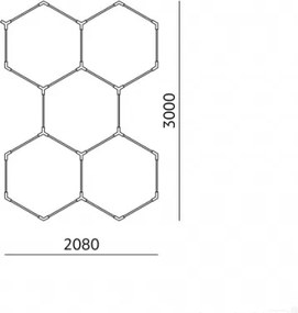 LED stropné svietidlo HEXLINE LED/216W/230V 6500K 208x300 cm biela