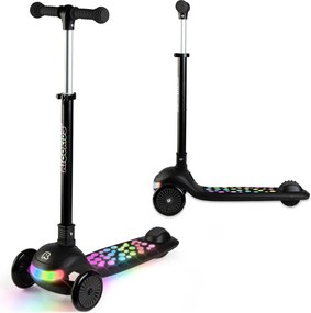 Ricokids Glowi LED balančná Kolobežka pre deti - čierna