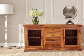 furniture-nabytek.cz - Komoda drevo kov z indického masívneho dreva palisander 180x90x45