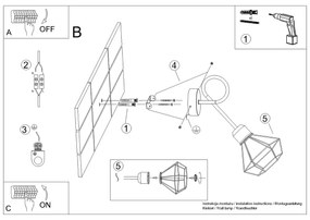 Nástenné svietidlo Artemis, 1x čierne drôtené tienidlo