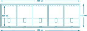Nadzemný bazén s oceľovou konštrukciou Summer Waves Elite Frame Grey 4,88 x 1,22 m 58089