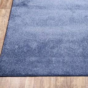 AladinWorld Expres, Kusový koberec Velur Ultra tm. modrý štvorec, 400x400, modrá, obývacia izba
