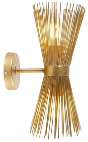 Art Deco nástenná lampa zlatá 2-svetlo - Broom
