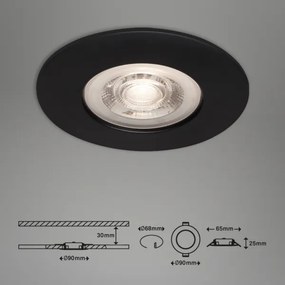 Briloner - SADA 3x LED Kúpeľňové podhľadové svietidlo LED/4,9W/230V IP44 čierna