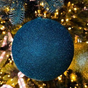 DECOLED Plastová koule, prům. 30 cm, paví zelená, glitter