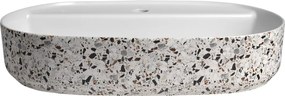 Isvea Isvea, INFINITY OVAL keramické umývadlo na dosku, 60x40cm, terrazzo, 10NF65060-2L-TRZ