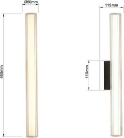 LED Kúpeľňové osvetlenie zrkadla LINEA LED/8W/230V 3000/4000/6000K IP44 45 cm čierne