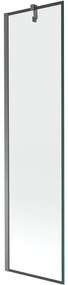 Mexen Next, 1-krídlová vaňová zástena 50 x 150 cm, 6mm číre sklo - čierny vzor, grafitová, 895-050-000-00-70-95