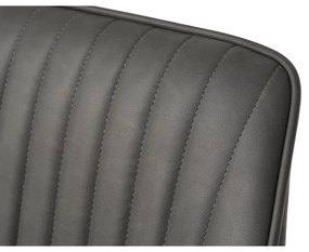 Tmavosivé čalúnené jedálenské kreslá v súprave s podrúčkami 2 ks Nolan Stripe – Unique Furniture